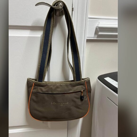 Life is good Shoulder Bag Brown 13x8.5x4 - Picture 1 of 4